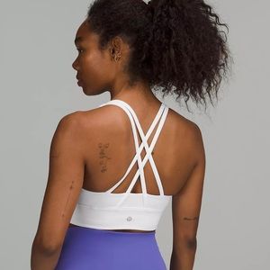 LULULEMON Energy Longline Bra, White, Size 6